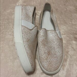 Vince Blair Cracked Leather Platform Sneakers Size 7